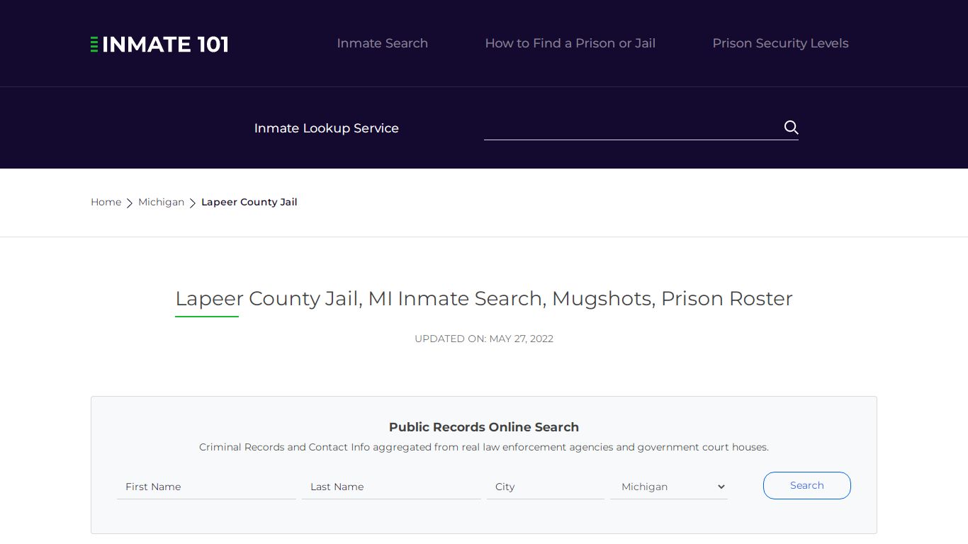 Lapeer County Jail, MI Inmate Search, Mugshots, Prison ...